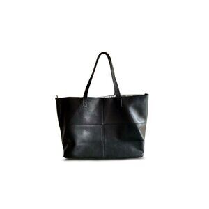 “PIEL” LEATHER LARGE BLACK LARGE MULTI-PURPOSE TOTE